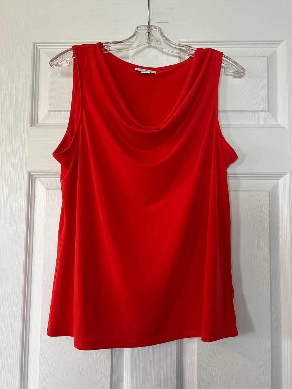 Jaclyn Smith Red Draped Cowl Neck Tank
